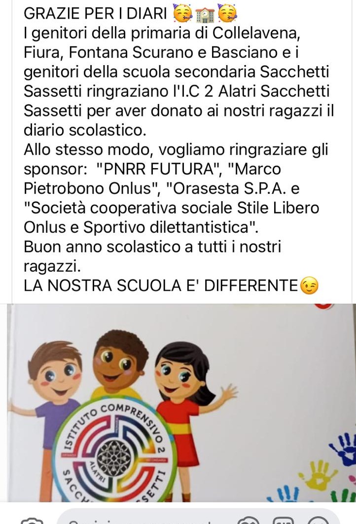 IC Sacchetti Sassetti Alatri Settembre 2024